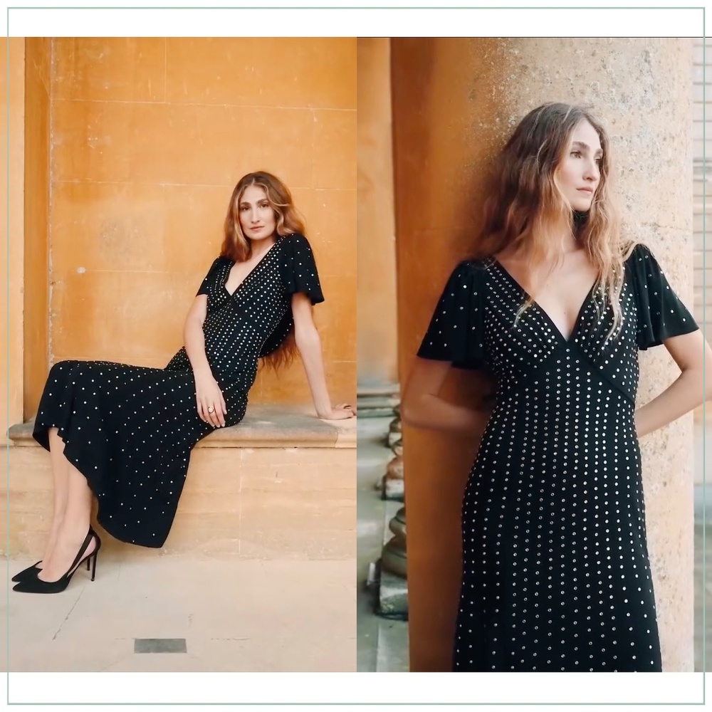 $2100 Temperley London ‘Comet’ Crystal Studded Runway Midi Dress